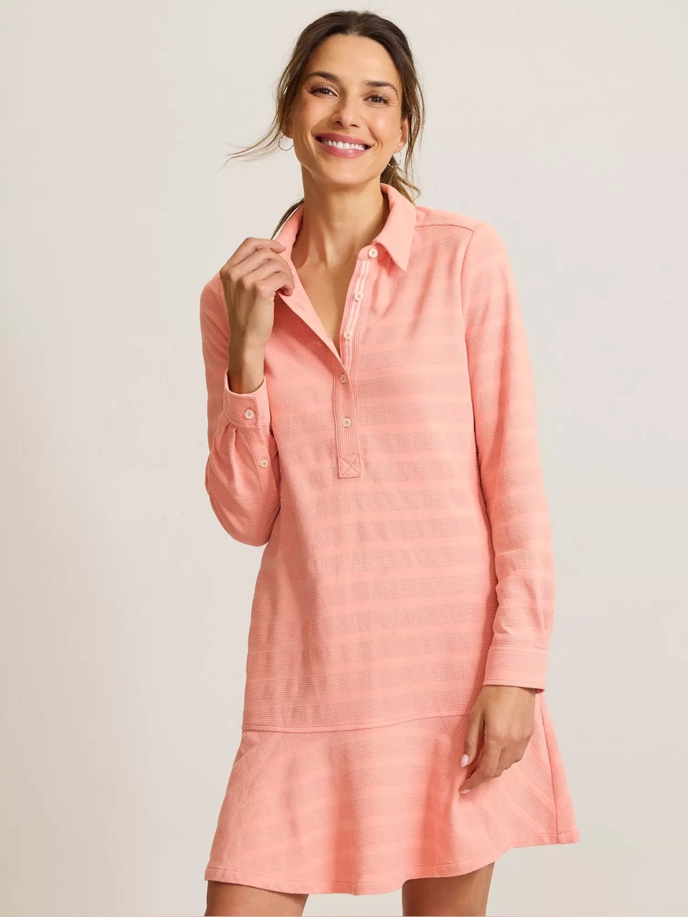 Tommy Bahama Dotted Jacard short dress coral pink size large NWT